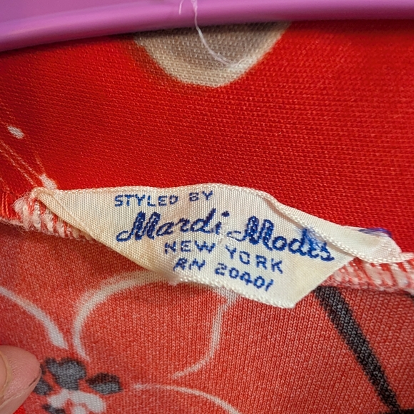 Vintage Mardi Modes Floral Rose 1/4 Button Collared Blouse - Size M - Picture 4 of 4